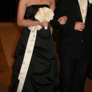 Black long formal bridesmaid dress